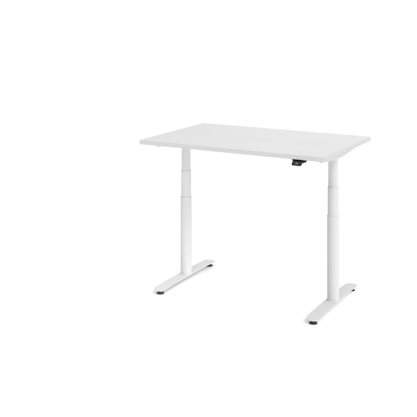 4032062303757 - Sitz-Steh-Schreibtisch VXDLR elektrisch höhenverstellbar 127cm (H) 120x80cm (BxT) rechteckig weiß   weiß 4032062303757 Hamm
