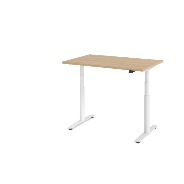4032062303764 - Sitz-Steh-Schreibtisch VXDLR elektrisch höhenverstellbar 127cm (H) 120x80cm (BxT) rechteckig eiche   weiß 4032062303764 Ham