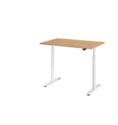 Sitz-Steh-Schreibtisch VXDLR, elektrisch h&ouml;henverstellbar, 127cm (H), 120x80cm (BxT), rechteckig, asteiche / wei&szlig;