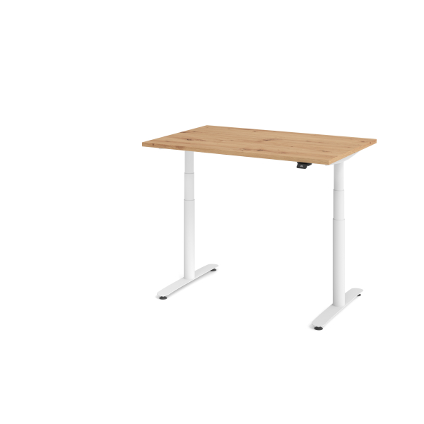 4032062303771 - Sitz-Steh-Schreibtisch VXDLR elektrisch höhenverstellbar 127cm (H) 120x80cm (BxT) rechteckig asteiche   weiß 4032062303771 