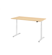 Sitz-Steh-Schreibtisch VXDLR, elektrisch h&ouml;henverstellbar, 127cm (H), 160x80cm (BxT), rechteckig, ahorn / wei&szlig;