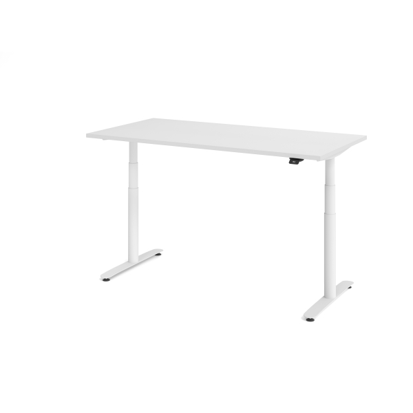 4032062303825 - Sitz-Steh-Schreibtisch VXDLR elektrisch höhenverstellbar 127cm (H) 160x80cm (BxT) rechteckig weiß   weiß 4032062303825 Hamm