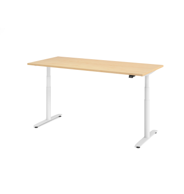 Sitz-Steh-Schreibtisch VXDLR, elektrisch h&ouml;henverstellbar, 127cm (H), 180x80cm (BxT), rechteckig, ahorn / wei&szlig;
