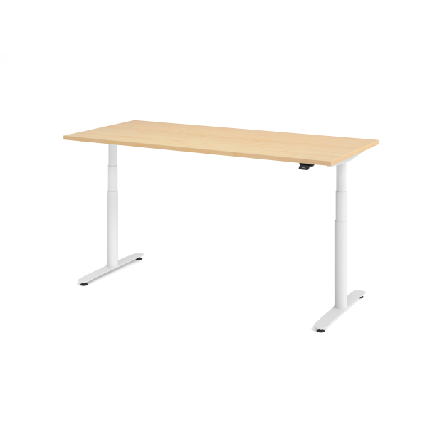 4032062303856 - Sitz-Steh-Schreibtisch VXDLR elektrisch höhenverstellbar 127cm (H) 180x80cm (BxT) rechteckig ahorn   weiß 4032062303856 Ham