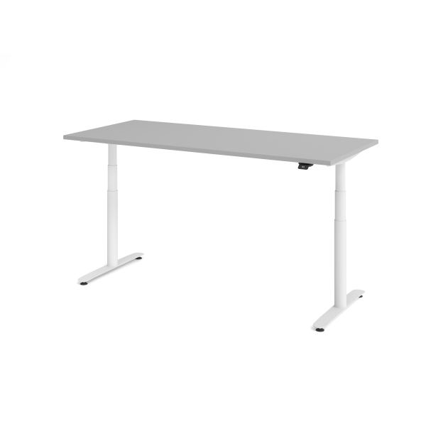 4032062303863 - Sitz-Steh-Schreibtisch VXDLR elektrisch höhenverstellbar 127cm (H) 180x80cm (BxT) rechteckig lichtgrau   weiß 4032062303863