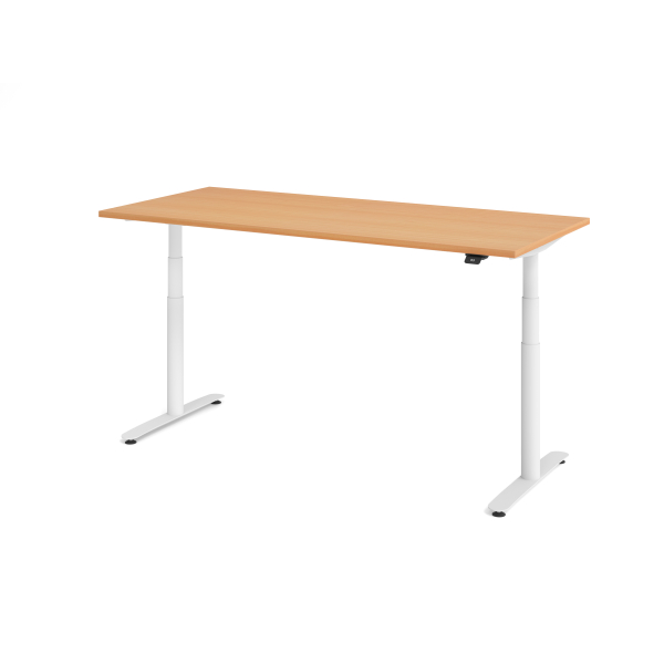 4032062303870 - Sitz-Steh-Schreibtisch VXDLR elektrisch höhenverstellbar 127cm (H) 180x80cm (BxT) rechteckig buche   weiß 4032062303870 Ham