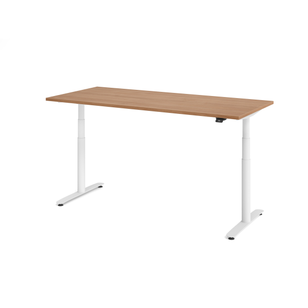 4032062303887 - Sitz-Steh-Schreibtisch VXDLR elektrisch höhenverstellbar 127cm (H) 180x80cm (BxT) rechteckig nussbaum   weiß 4032062303887 