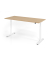 Sitz-Steh-Schreibtisch VXDLR, elektrisch h&ouml;henverstellbar, 127cm (H), 180x80cm (BxT), rechteckig, eiche / wei&szlig;