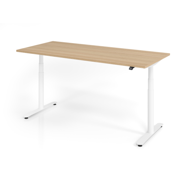 4032062303900 - Sitz-Steh-Schreibtisch VXDLR elektrisch höhenverstellbar 127cm (H) 180x80cm (BxT) rechteckig eiche   weiß 4032062303900 Ham