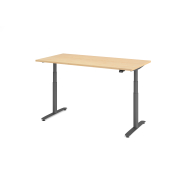 Sitz-Steh-Schreibtisch VXDLR, elektrisch h&ouml;henverstellbar, 127cm (H), 160x80cm (BxT), rechteckig, ahorn / graphit