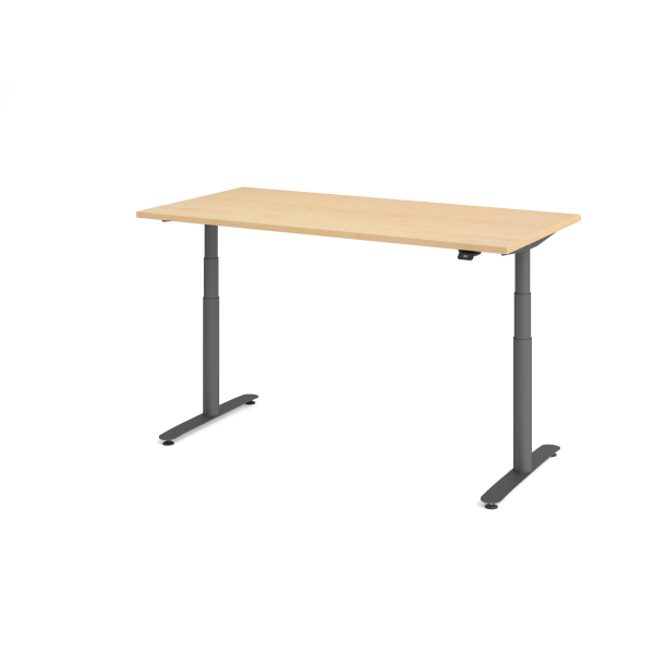4032062304075 - Sitz-Steh-Schreibtisch VXDLR elektrisch höhenverstellbar 127cm (H) 160x80cm (BxT) rechteckig ahorn   graphit 4032062304075 