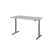 Sitz-Steh-Schreibtisch VXDLR, elektrisch h&ouml;henverstellbar, 127cm (H), 160x80cm (BxT), rechteckig, lichtgrau / graphit