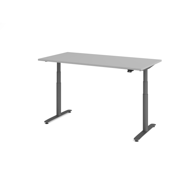 4032062304082 - Sitz-Steh-Schreibtisch VXDLR elektrisch höhenverstellbar 127cm (H) 160x80cm (BxT) rechteckig lichtgrau   graphit 4032062304