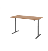 Sitz-Steh-Schreibtisch VXDLR, elektrisch h&ouml;henverstellbar, 127cm (H), 160x80cm (BxT), rechteckig, nussbaum / graphit
