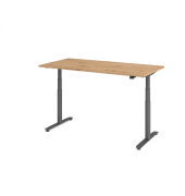 Sitz-Steh-Schreibtisch VXDLR, elektrisch h&ouml;henverstellbar, 127cm (H), 160x80cm (BxT), rechteckig, asteiche / graphit