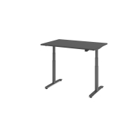 Sitz-Steh-Schreibtisch VXDLR, elektrisch h&ouml;henverstellbar, 127cm (H), 120x80cm (BxT), rechteckig, graphit / graphit