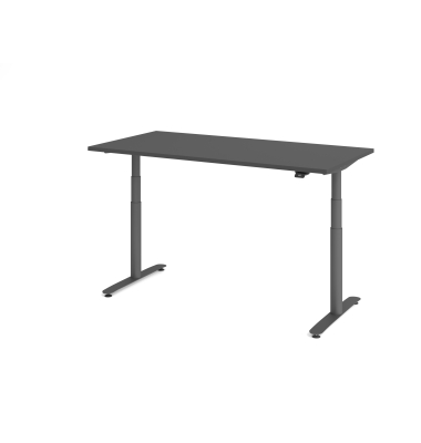 Sitz-Steh-Schreibtisch VXDLR, elektrisch h&ouml;henverstellbar, 127cm (H), 160x80cm (BxT), rechteckig, graphit / graphit