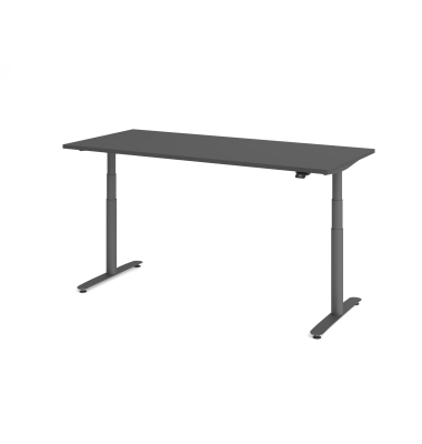Sitz-Steh-Schreibtisch VXDLR, elektrisch h&ouml;henverstellbar, 127cm (H), 180x80cm (BxT), rechteckig, graphit / graphit