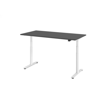 Sitz-Steh-Schreibtisch VXDLR, elektrisch h&ouml;henverstellbar, 127cm (H), 160x80cm (BxT), rechteckig, graphit / wei&szlig;