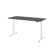 Sitz-Steh-Schreibtisch VXDLR, elektrisch h&ouml;henverstellbar, 127cm (H), 180x80cm (BxT), rechteckig, graphit / wei&szlig;