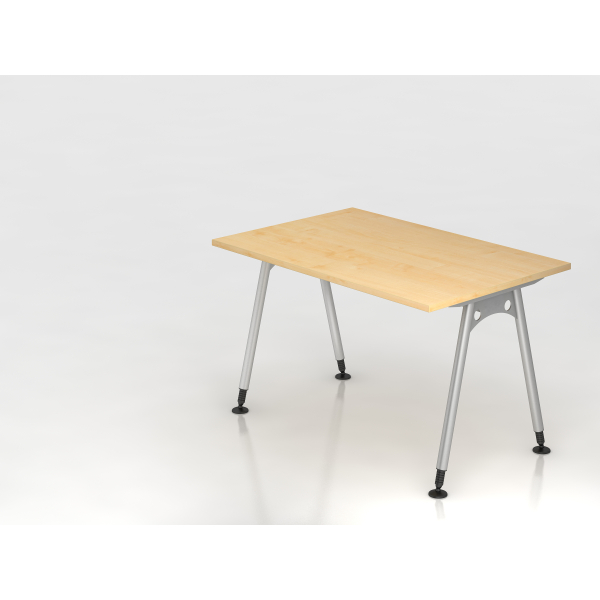 4032062002568 - HAMMERBACHER AS12 höhenverstellbarer Schreibtisch ahorn rechteckig A-Fuß-Gestell silber 1200 x 800 cm