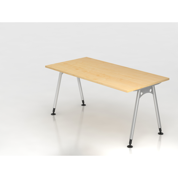 4032062002599 - HAMMERBACHER AS16 höhenverstellbarer Schreibtisch ahorn rechteckig A-Fuß-Gestell silber 1600 x 800 cm