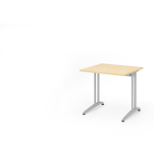 Schreibtisch VBS, 74cm (H), 80x80cm (BxT), ahorn / silber