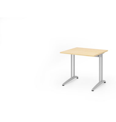 Schreibtisch VBS, 74cm (H), 80x80cm (BxT), ahorn / silber