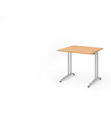 Schreibtisch VBS, 74cm (H), 80x80cm (BxT), buche / silber