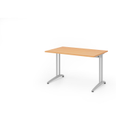 Schreibtisch VBS, 74cm (H), 120x80cm (BxT), buche / silber