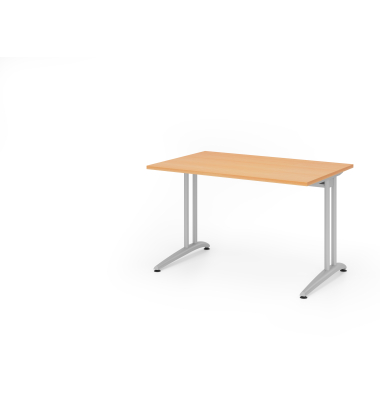 Schreibtisch VBS, 74cm (H), 120x80cm (BxT), buche / silber