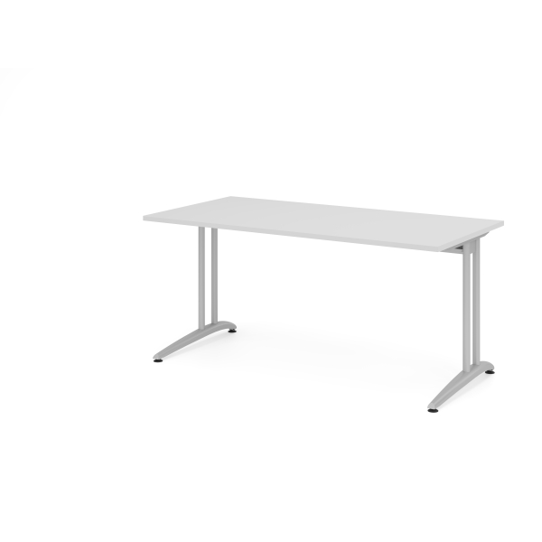 4032062002803 - HAMMERBACHER Altus Schreibtisch lichtgrau rechteckig C-Fuß-Gestell silber 1600 x 800 cm