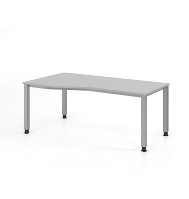 Schreibtisch VQS, manuell h&ouml;henverstellbar, 81cm (H), 180x100cm (BxT), grau / silber