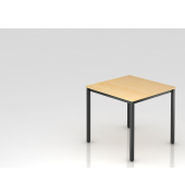 Besprechungstisch D-Serie, 72cm (H), 80x80cm (BxT), 2-4 Personen, quadratisch, ahorn / schwarz