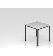 Besprechungstisch D-Serie, 72cm (H), 80x80cm (BxT), 2-4 Personen, quadratisch, grau / schwarz