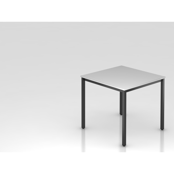 4032062008195 - HAMMERBACHER Konferenztisch VDQ08 lichtgrau quadratisch Vierkantrohr schwarz 800 x 800 x 720 cm