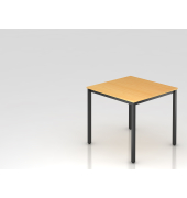 Besprechungstisch D-Serie, 72cm (H), 80x80cm (BxT), 2-4 Personen, quadratisch, buche / schwarz