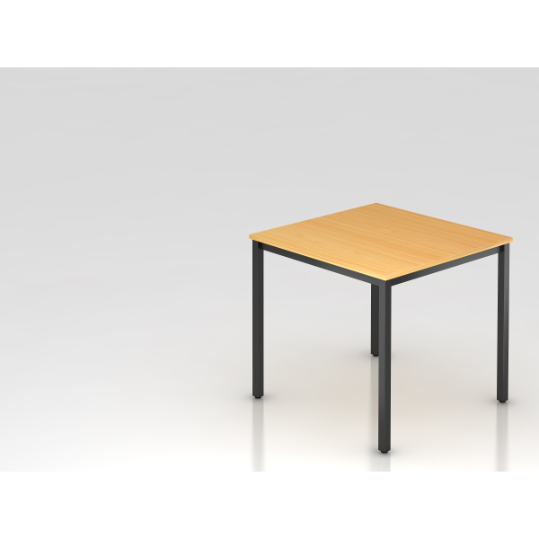 4032062008201 - HAMMERBACHER Konferenztisch VDQ08 buche quadratisch Vierkantrohr schwarz 800 x 800 x 720 cm