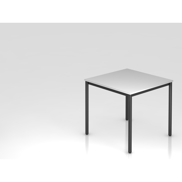 4032062008225 - HAMMERBACHER Konferenztisch VDR08 lichtgrau quadratisch Rundrohr schwarz 800 x 800 x 720 cm