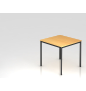 Besprechungstisch D-Serie, 72cm (H), 80x80cm (BxT), 2-4 Personen, rechteckig, buche / schwarz