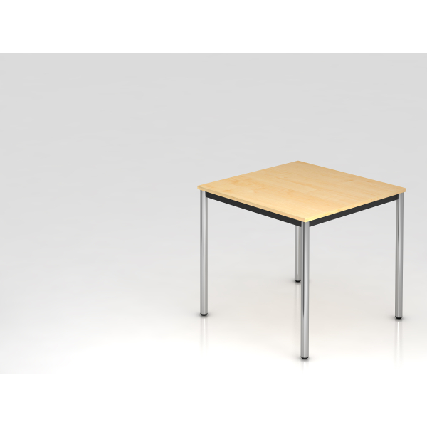 4032062008249 - HAMMERBACHER Konferenztisch VDR08 ahorn quadratisch Rundrohr chrom 800 x 800 x 720 cm