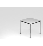 Besprechungstisch D-Serie, 72cm (H), 80x80cm (BxT), 2-4 Personen, rechteckig, grau / chrom