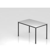 Besprechungstisch D-Serie, 72cm (H), 120x80cm (BxT), 4-6 Personen, rechteckig, grau / schwarz