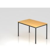 Besprechungstisch D-Serie, 72cm (H), 120x80cm (BxT), 4-6 Personen, rechteckig, buche / schwarz