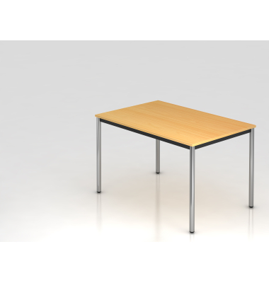 Besprechungstisch D-Serie, 72cm (H), 120x80cm (BxT), 4-6 Personen, rechteckig, buche / chrom