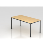 Besprechungstisch VD, 72cm (H), 160x80cm (BxT), 6 Personen, rechteckig, ahorn / schwarz