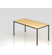 Besprechungstisch VD, 72cm (H), 160x80cm (BxT), 6 Personen, rechteckig, ahorn / schwarz