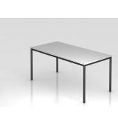 Besprechungstisch VD, 72cm (H), 160x80cm (BxT), 6 Personen, rechteckig, grau / schwarz