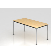 Besprechungstisch D-Serie, 72cm (H), 160x80cm (BxT), 6 Personen, rechteckig, ahorn / chrom