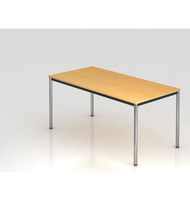 Besprechungstisch D-Serie, 72cm (H), 160x80cm (BxT), 6 Personen, rechteckig, buche / chrom